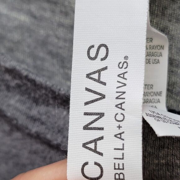 Bella + Canvas Gray T-Shirt Yellow/Orange Graphic Crew Neck Short Sleeves Sz M - Picture 3 of 7